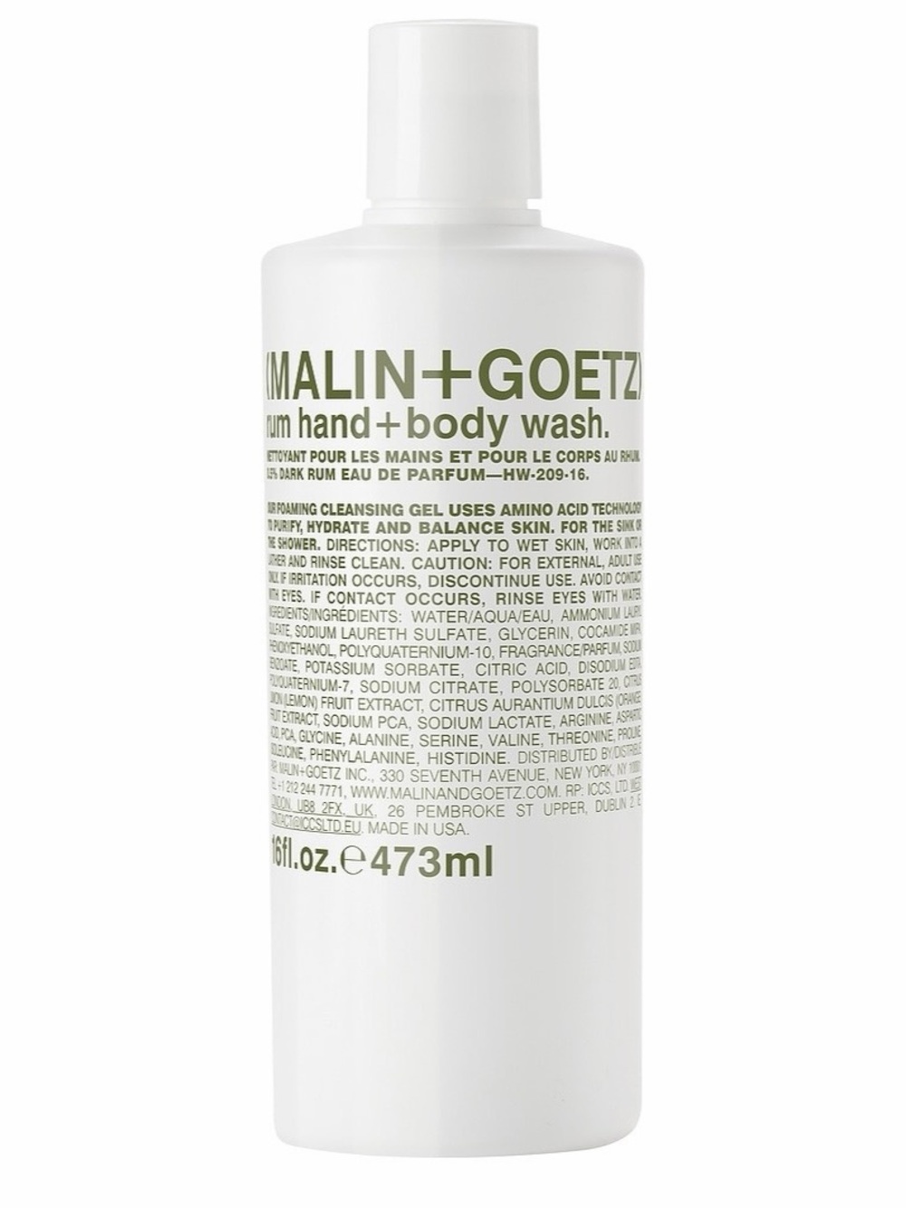 MALIN + GOETZ Rum Hand & Body Wash 16 fl oz (473mL) New / Sealed